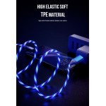 Wholesale 2.4A RGB LED Light Durable USB Cable for IPhone IOS Lighting 3FT (Silver)